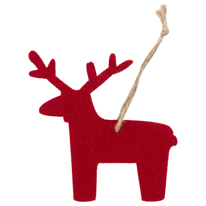 Decorazione natalizia in feltro RPET con cordoncino in iuta