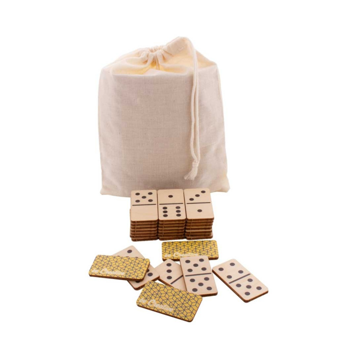 Domino personalizzato con 28 tessere e sacchetto in cotone