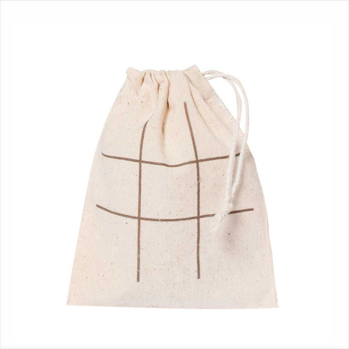 Gioco del tris in sughero con custodia in cotone