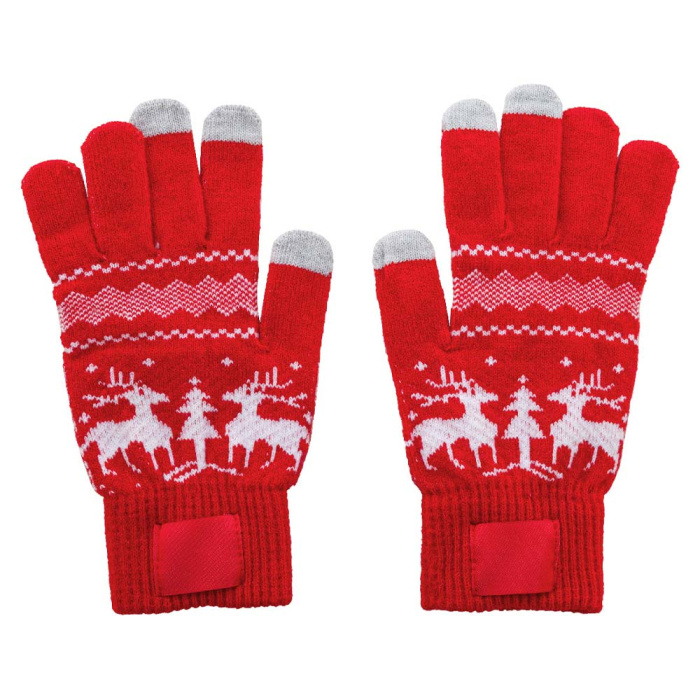 Guanti natalizi in acrilico con patch stampabile