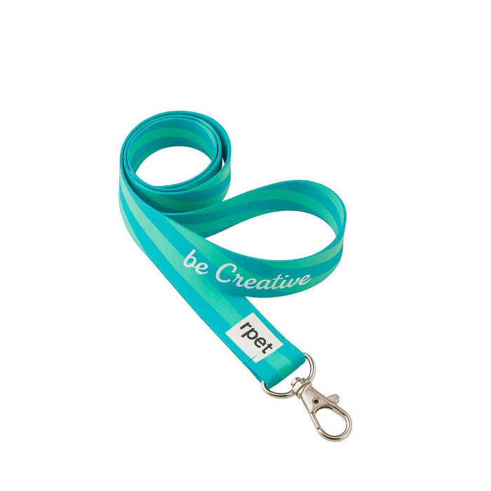 Lanyard in RPET con moschettone e cordino per cellulare
