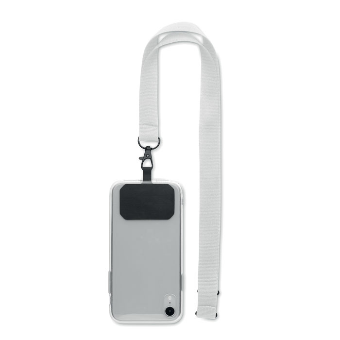 Lanyard portacellulare in poliestere con cavo e fibbia sicurezza