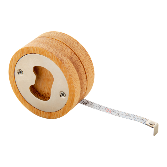 Apribottiglie rotondo in bambù con flessometro 1 m