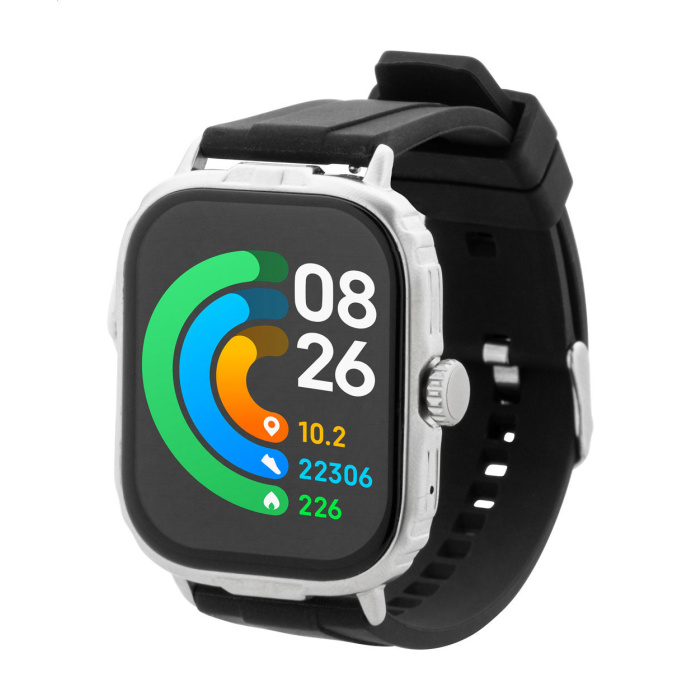 Orologio smart in metallo con schermo touch