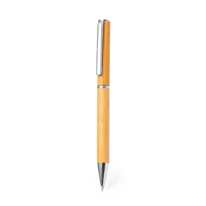 Penna in bambù con clip in metallo da stampare