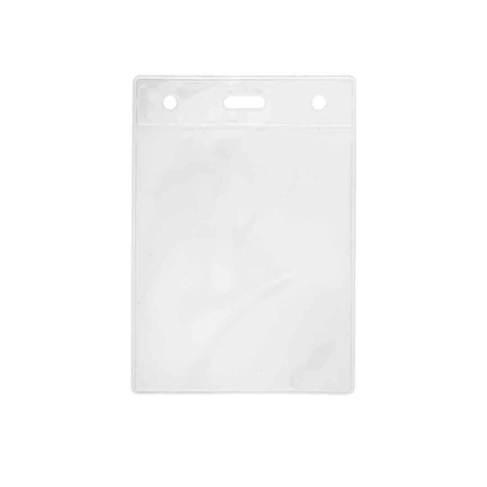 Porta badge trasparente in plastica per lanyard 85x12 mm