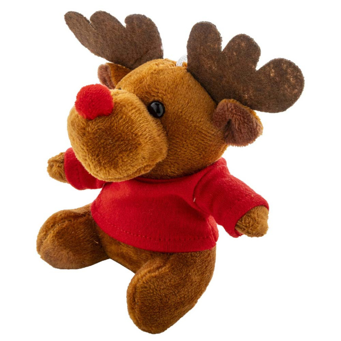 Portachiavi renna natalizia in peluche personalizzabile