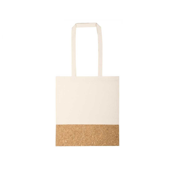 Shopper in cotone e sughero con logo
