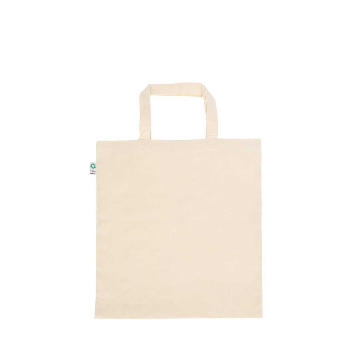 Shopper in cotone organico manici corti | 38 x 42 cm | 140 g