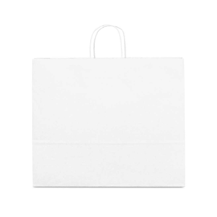 Sacchetto carta kraft 100gr bianca di grande | 40x36x12 cm