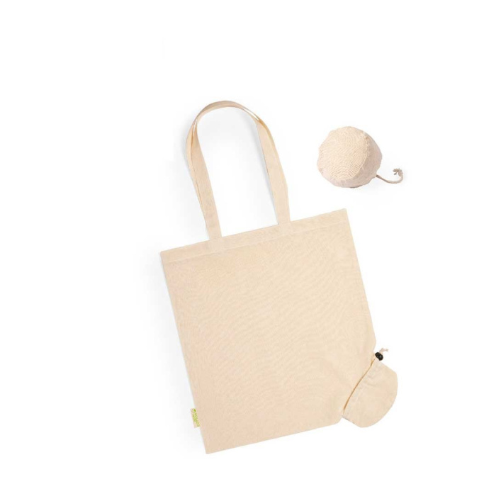 Borsa pieghevole in cotone organico con manici lunghi | 120 g