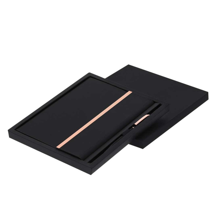 Set blocco note e penna in Pu e Alluminio Riciclato