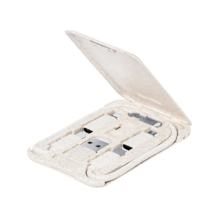 Set cavi di ricarica in fibra di grano con supporto smartphone