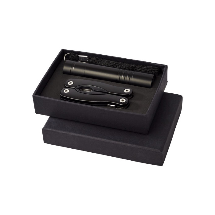 Set con coltello multifunzione e torcia a LED