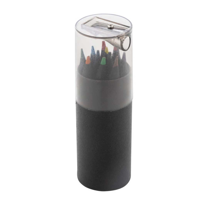 Set matite nere in legno con astuccio e temperamatite