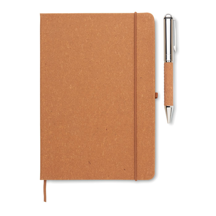 Set notebook A5 in pelle riciclata con penna twist
