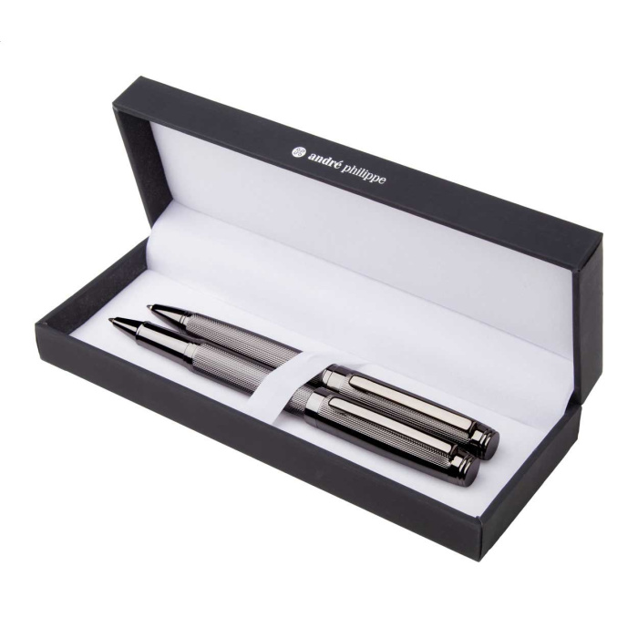 Set penna a sfera e roller in metallo andre philippe