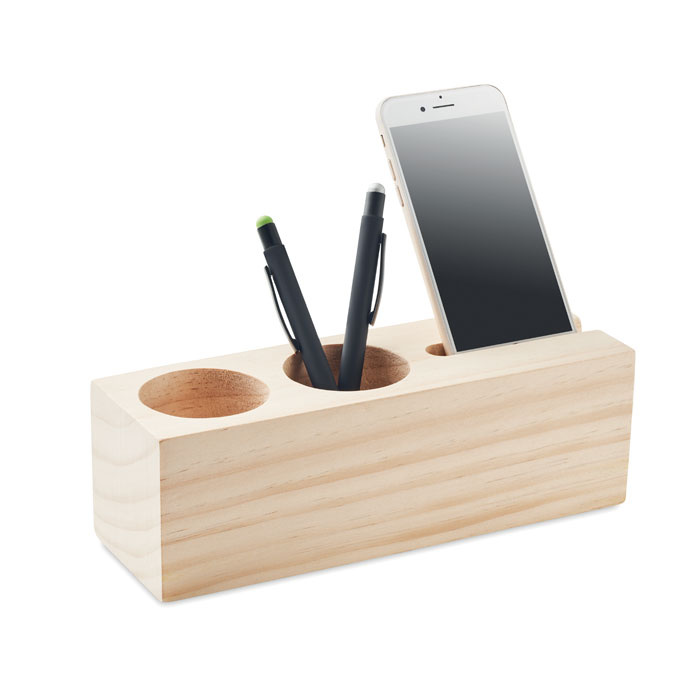 Set scrivania in legno con piantina di trifoglio