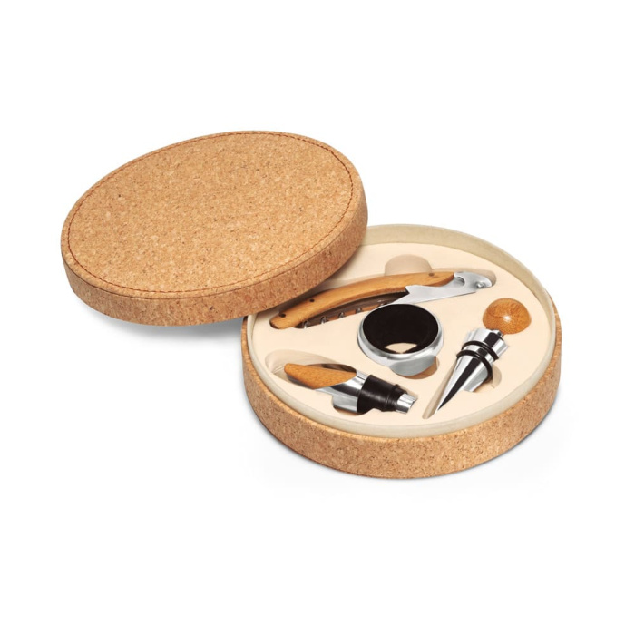 Set da vino 4 utensili in legno e metallo