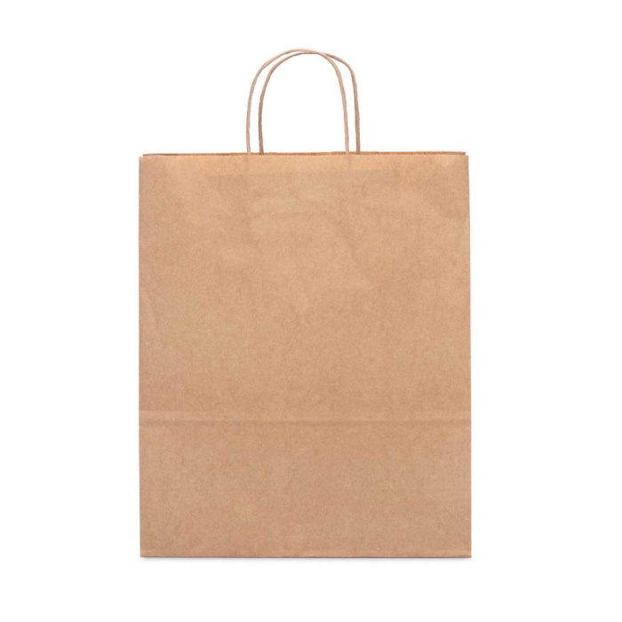Shopper in carta avana grande con manici ritorti |  32x41x11 cm