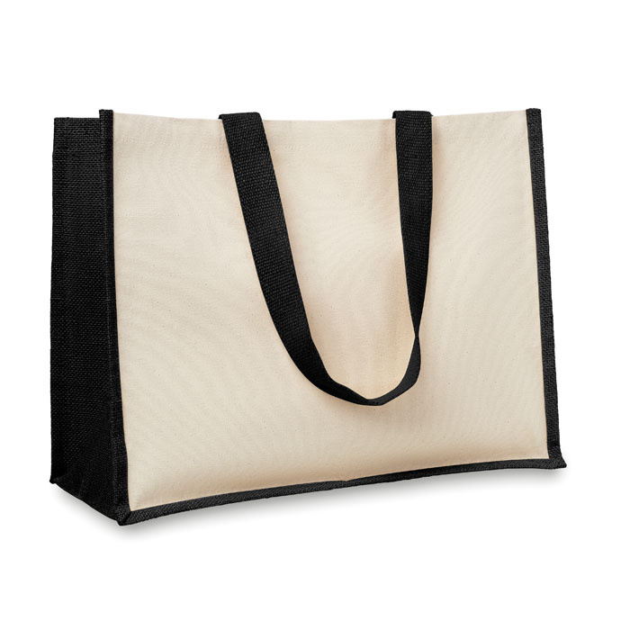 Shopper in juta e canvas con interno laminato