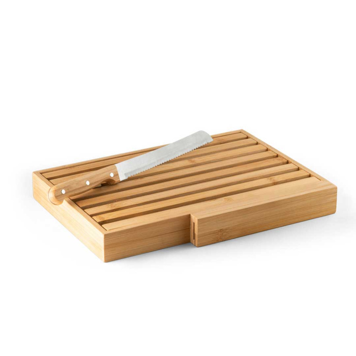 Tagliere in bambù con coltello per pane incluso
