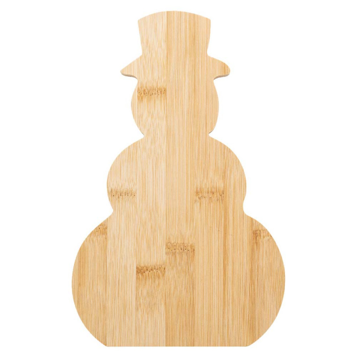 Tagliere natalizio in bambù a forma di pupazzo di neve