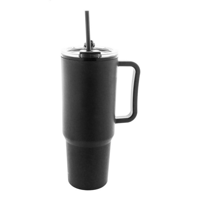 Tazza termica isotermica 1100 ml in PP con cannuccia