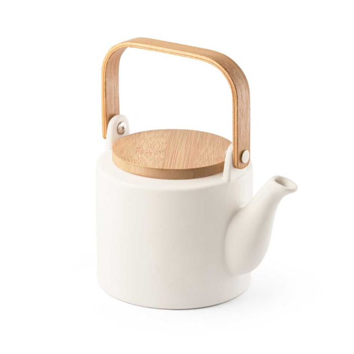 Teiera in ceramica con manico in bambù 700 ml