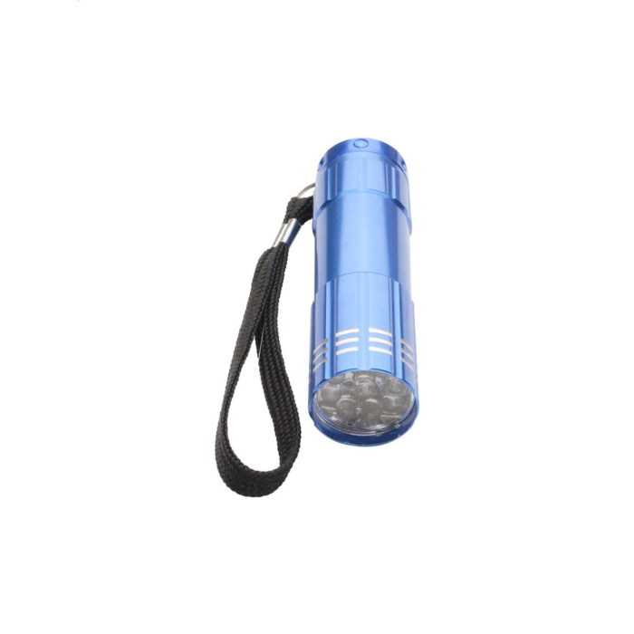 Torcia LED in alluminio con 9 luci e tracolla