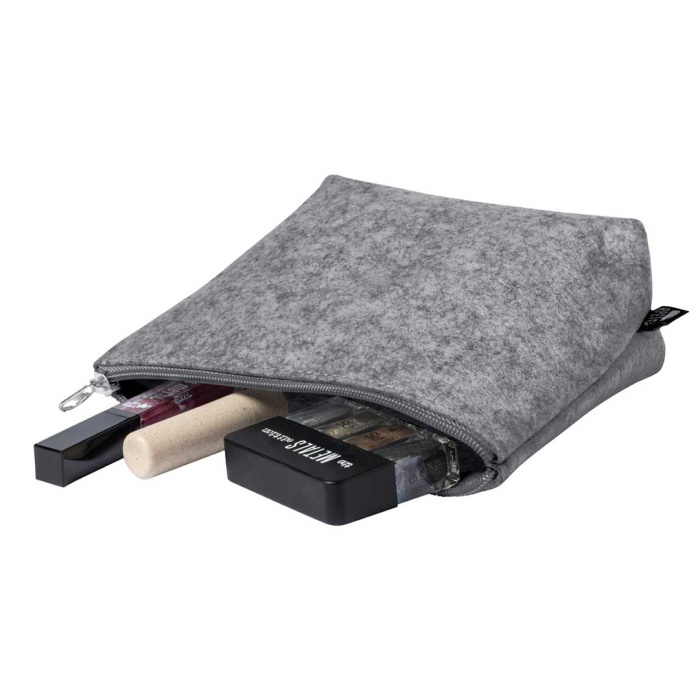 Trousse cosmetici in feltro RPET con cerniera
