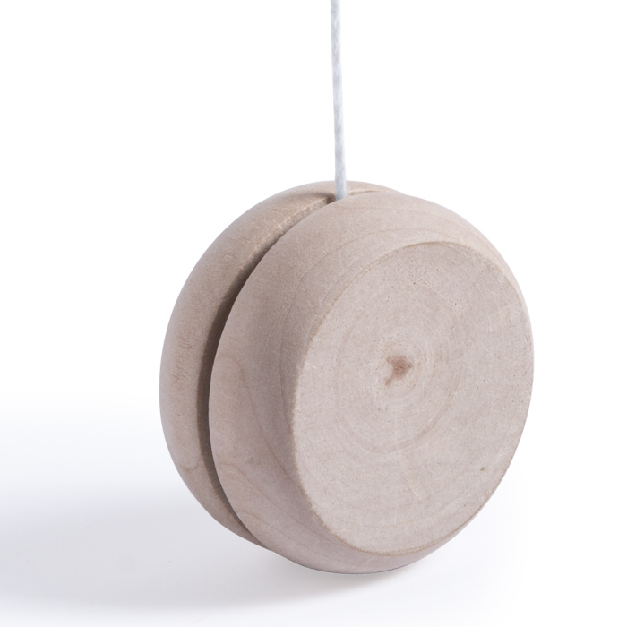 Yo-yo in legno con filo in cotone bianco
