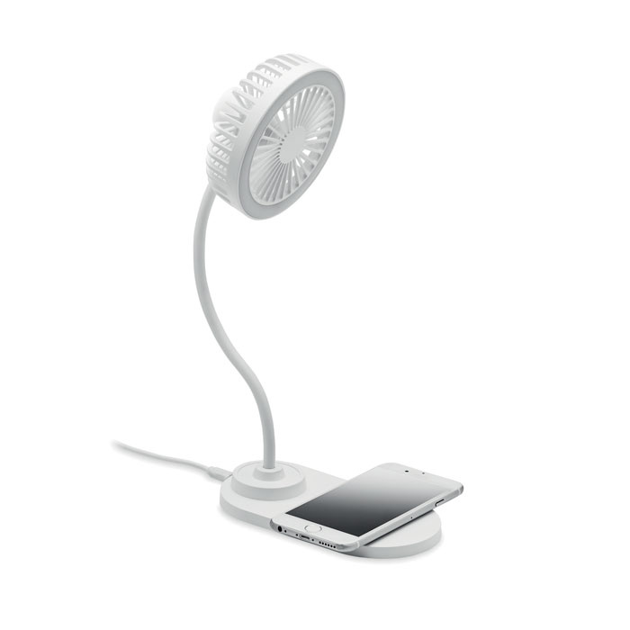 Ventilatore da tavolo con ricarica wireless e LED