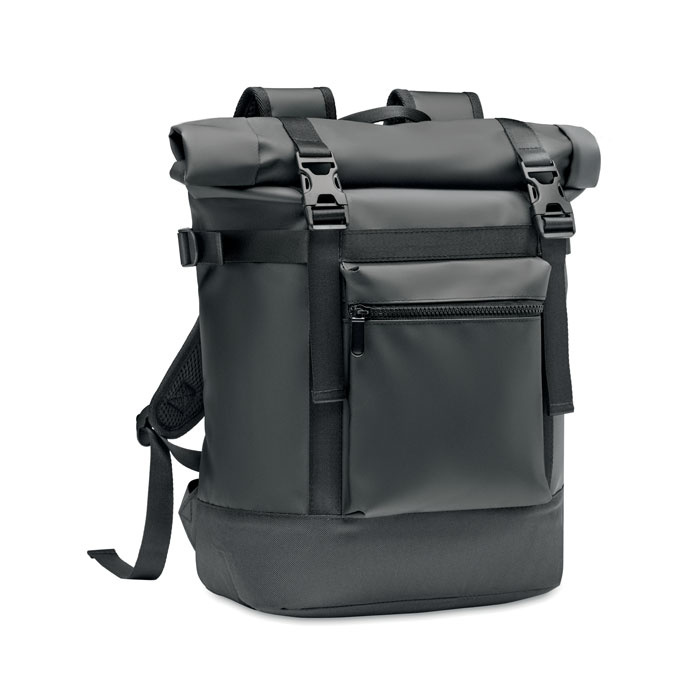 Zaino rolltop in telone con spallacci imbottiti