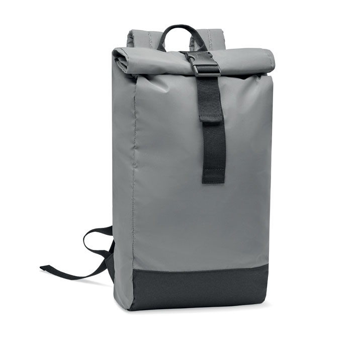 Zaino rolltop riflettente con porta laptop imbottito