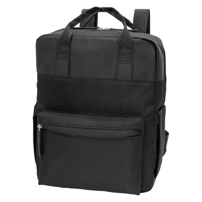 Zaino RPET con tasca antifurto e dettagli in pelle PU