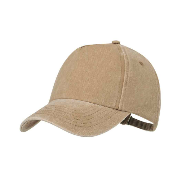 Cappellino da baseball 5 pannelli effetto slavato