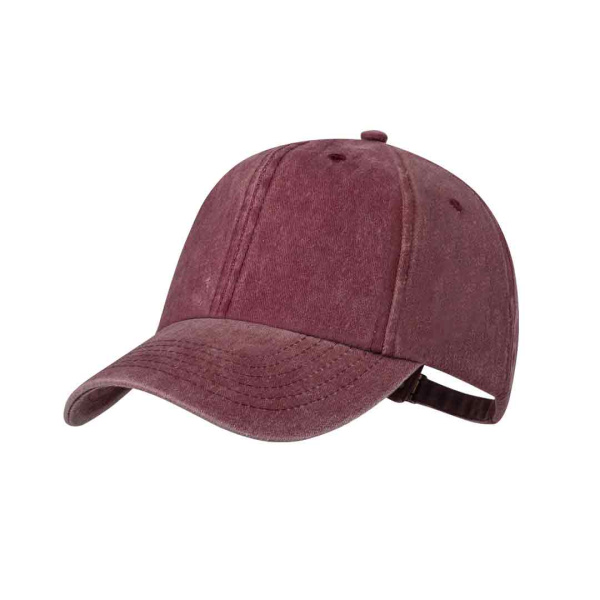Cappello con visiera a 6 pannelli effetto lavato