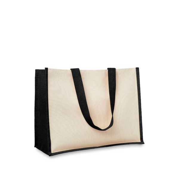 Shopper in juta e canvas con interno laminato