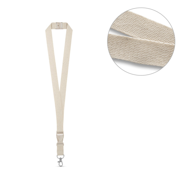 Lanyard in cotone con moschettone in metallo