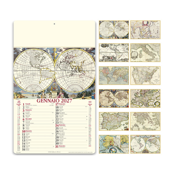 Calendario illustrato antiche mappe