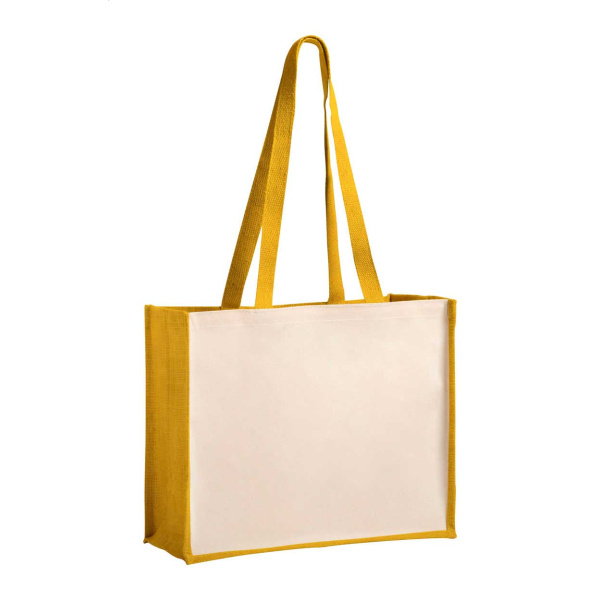 Borsa capiente in juta e cotone riciclato