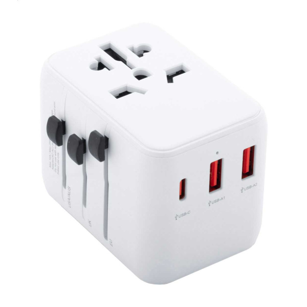 Adattatore universale con prese internazionali e USB-C