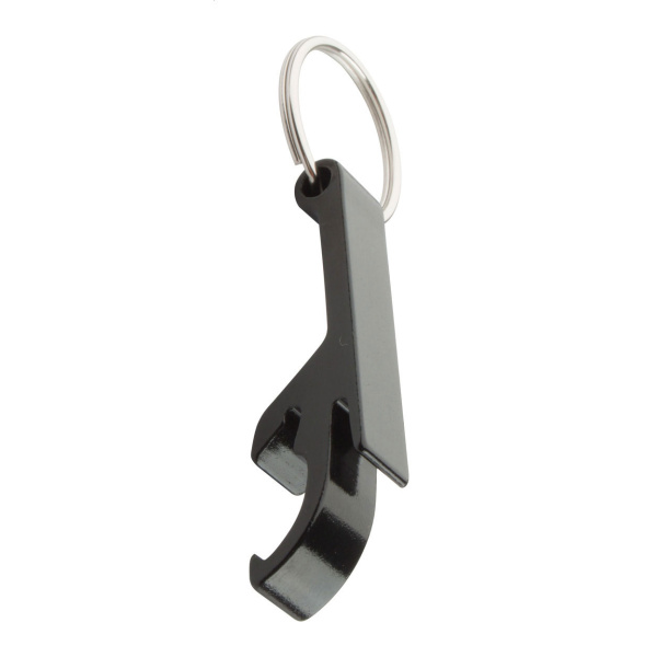 Apribottiglie in alluminio con anello portachiavi