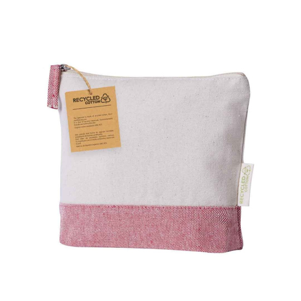 Pochette bicolore in cotone riciclato con zip
