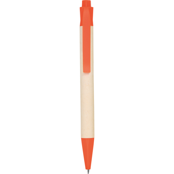 Penna in cartone riciclato del latte e dettagli colorati