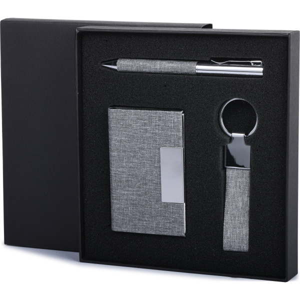 Set penna portachiavi e portabiglietti in RPET