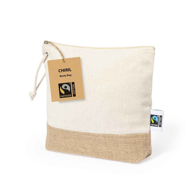 Beauty case fairtrade in cotone e juta