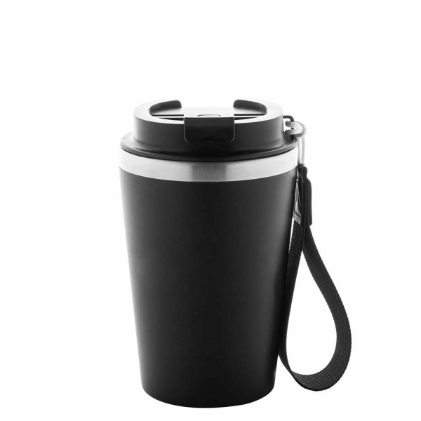 Bicchiere termico 350 ml in acciaio riciclato con laccetto RPET