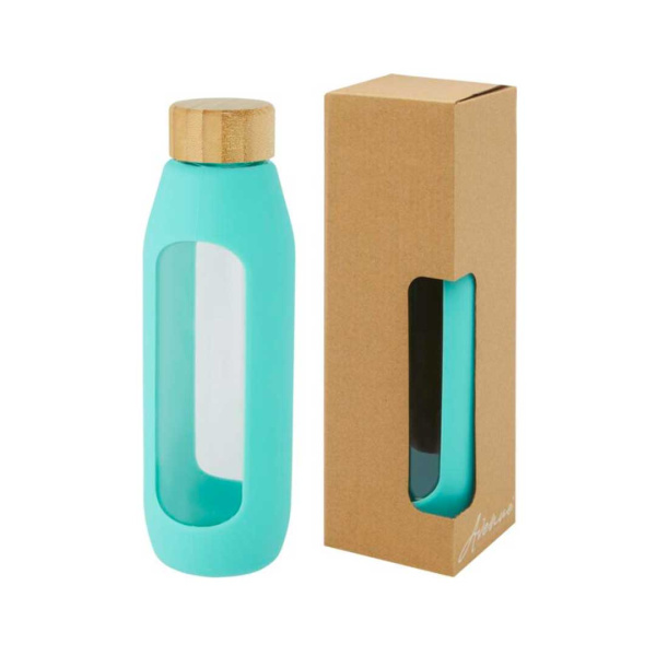 Borraccia in vetro 600 ml con impugnatura in silicone